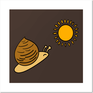 Snail towards the sun Posters and Art